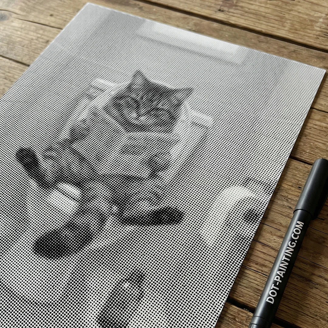 Katt på toaletten Dot målning