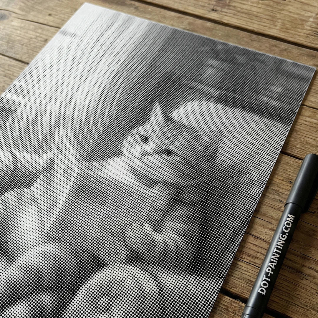 Katt på en soffa Prickmålning