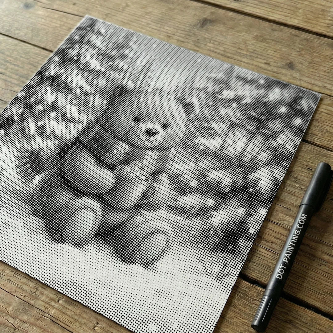 Vinter Björn Prick Målning