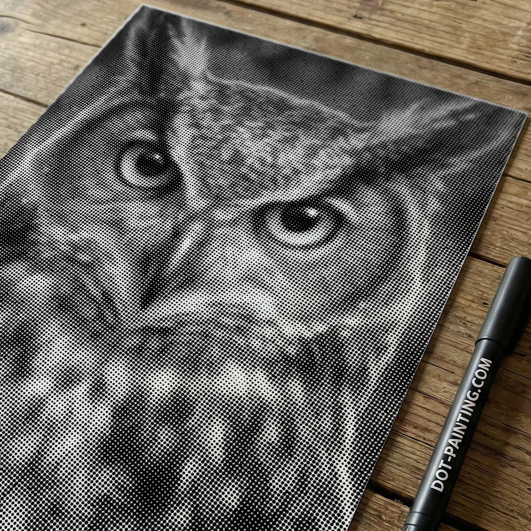 Arg Owl Dot Målning