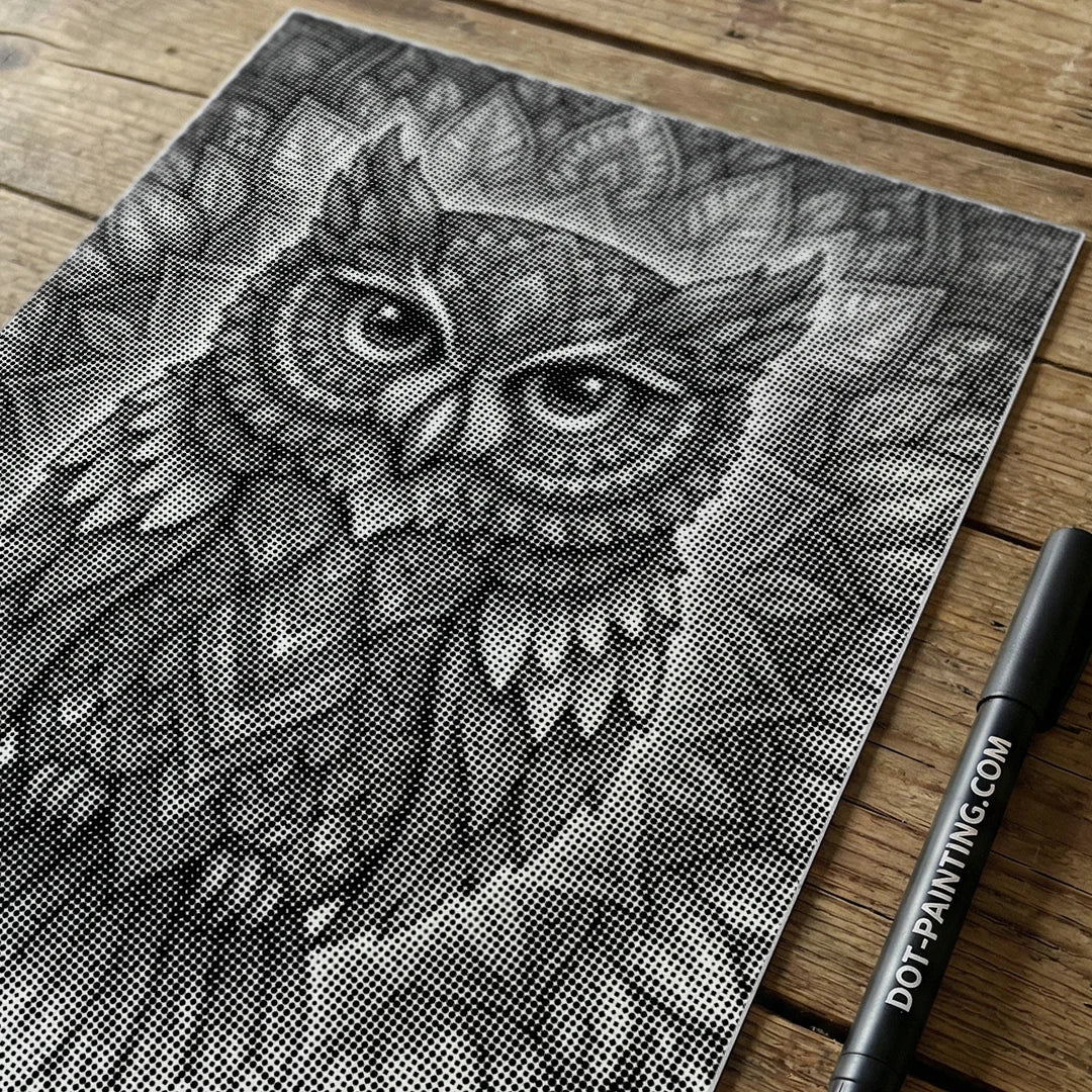 Owl Mandala 2 Dot Målning
