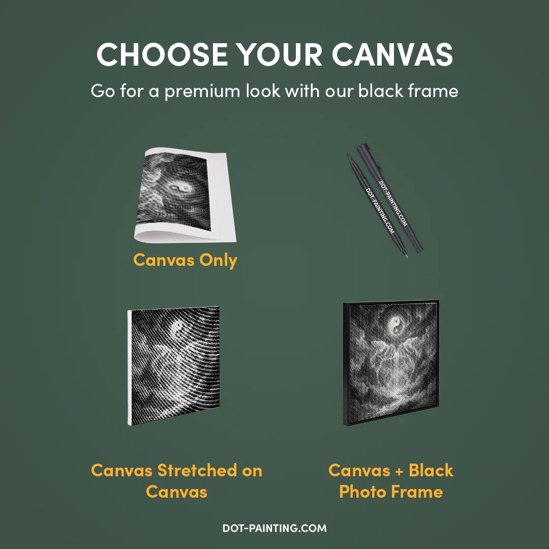 Ying Yang vattenfall prickmålning