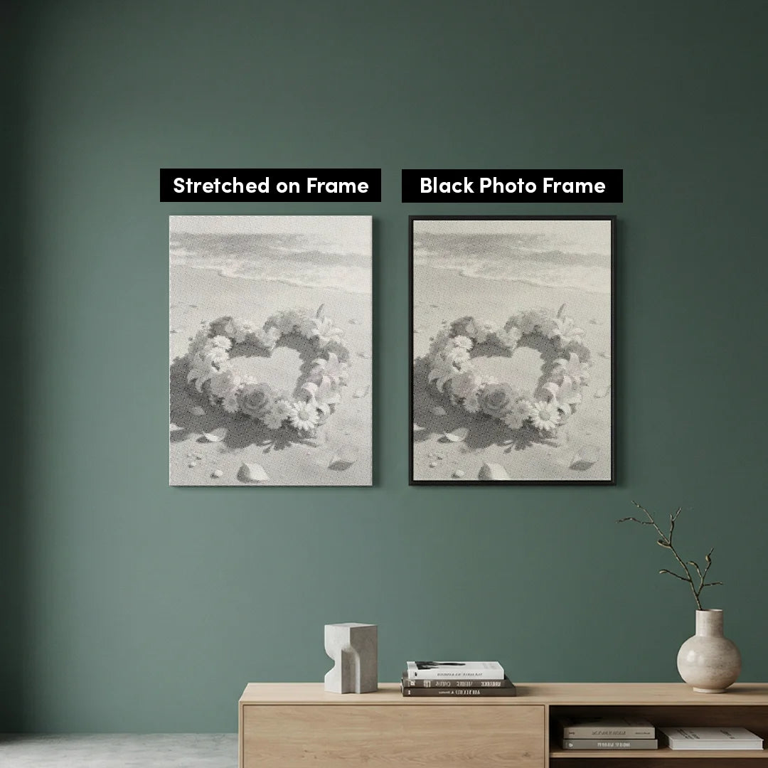 Blommor på stranden prickmålning