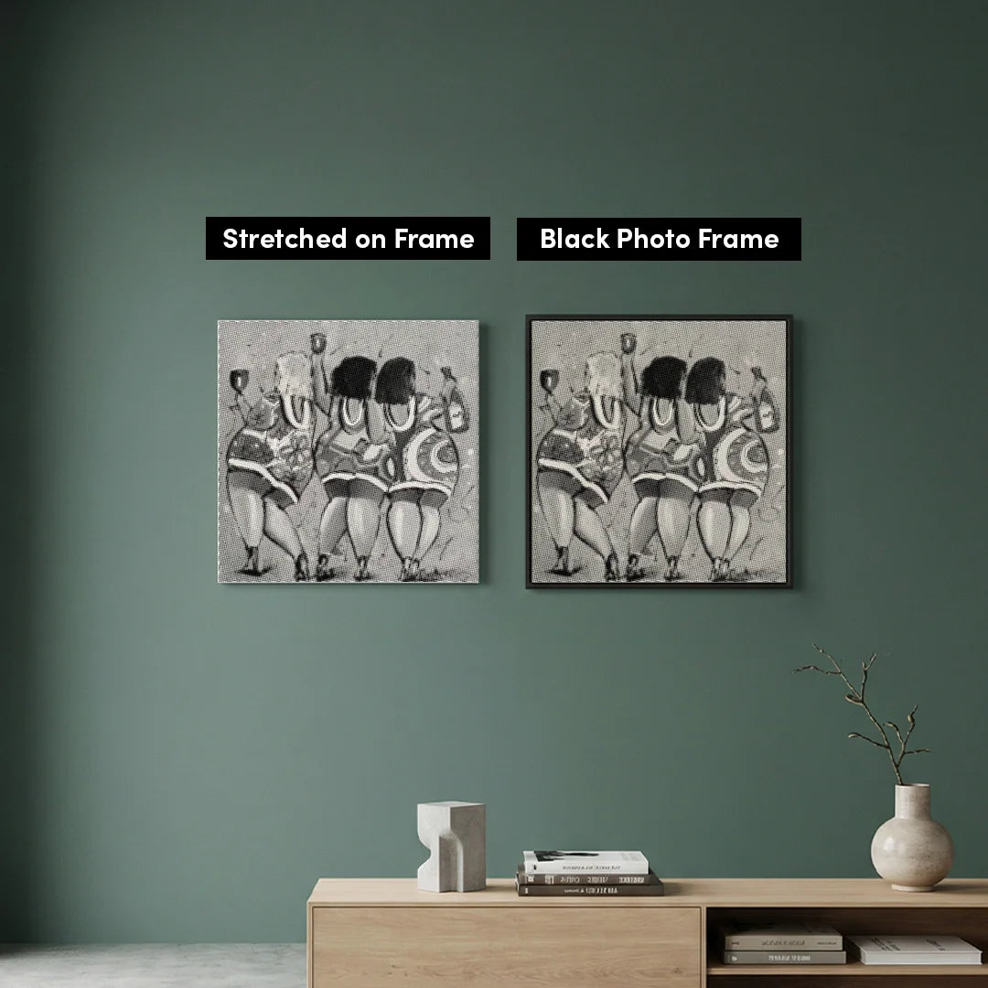 Glada damer vinner Dot Painting