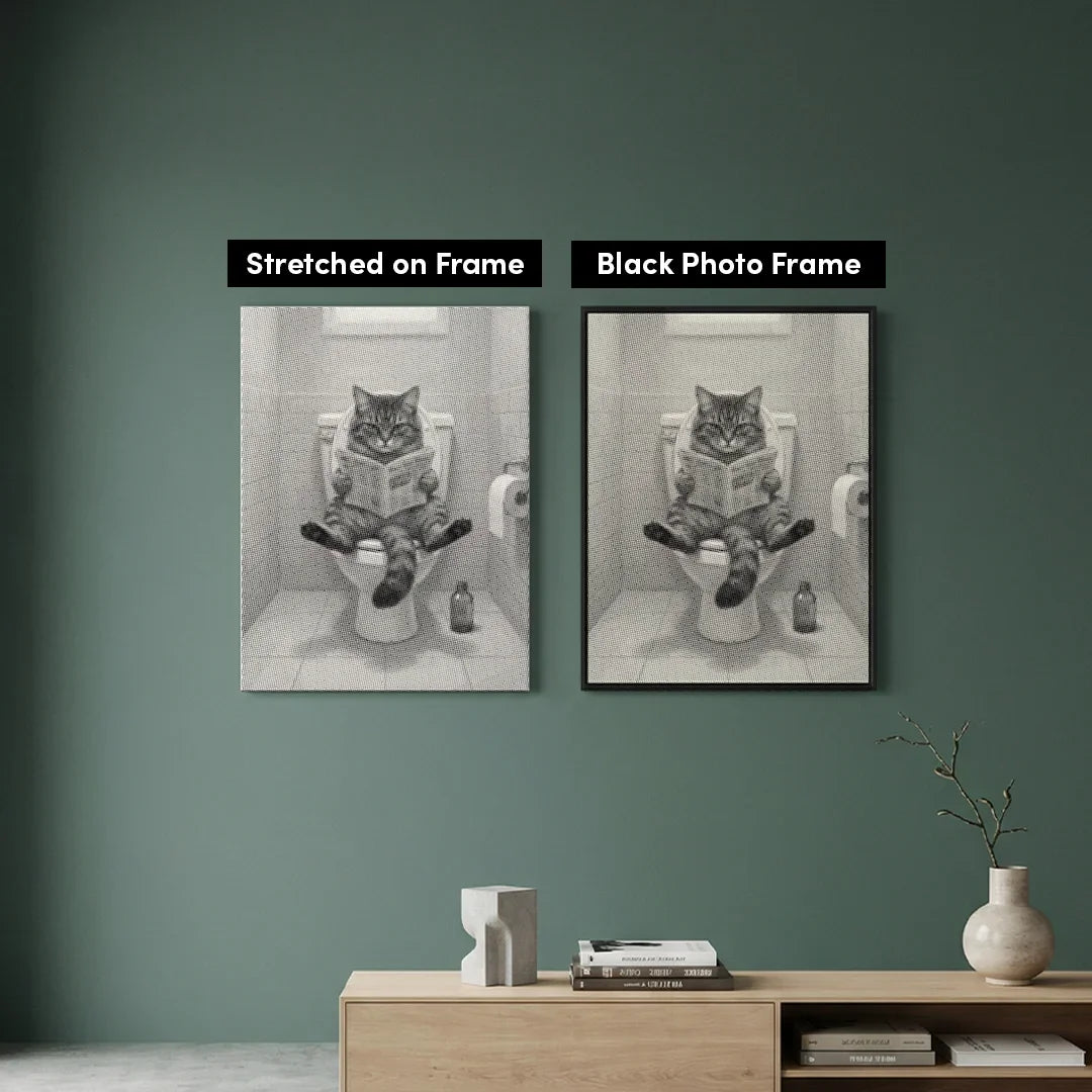 Katt på toaletten Dot målning