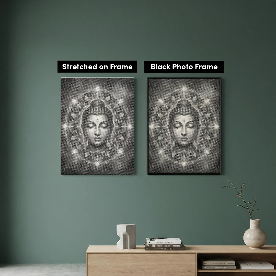 Buddha med blommor Dot målning