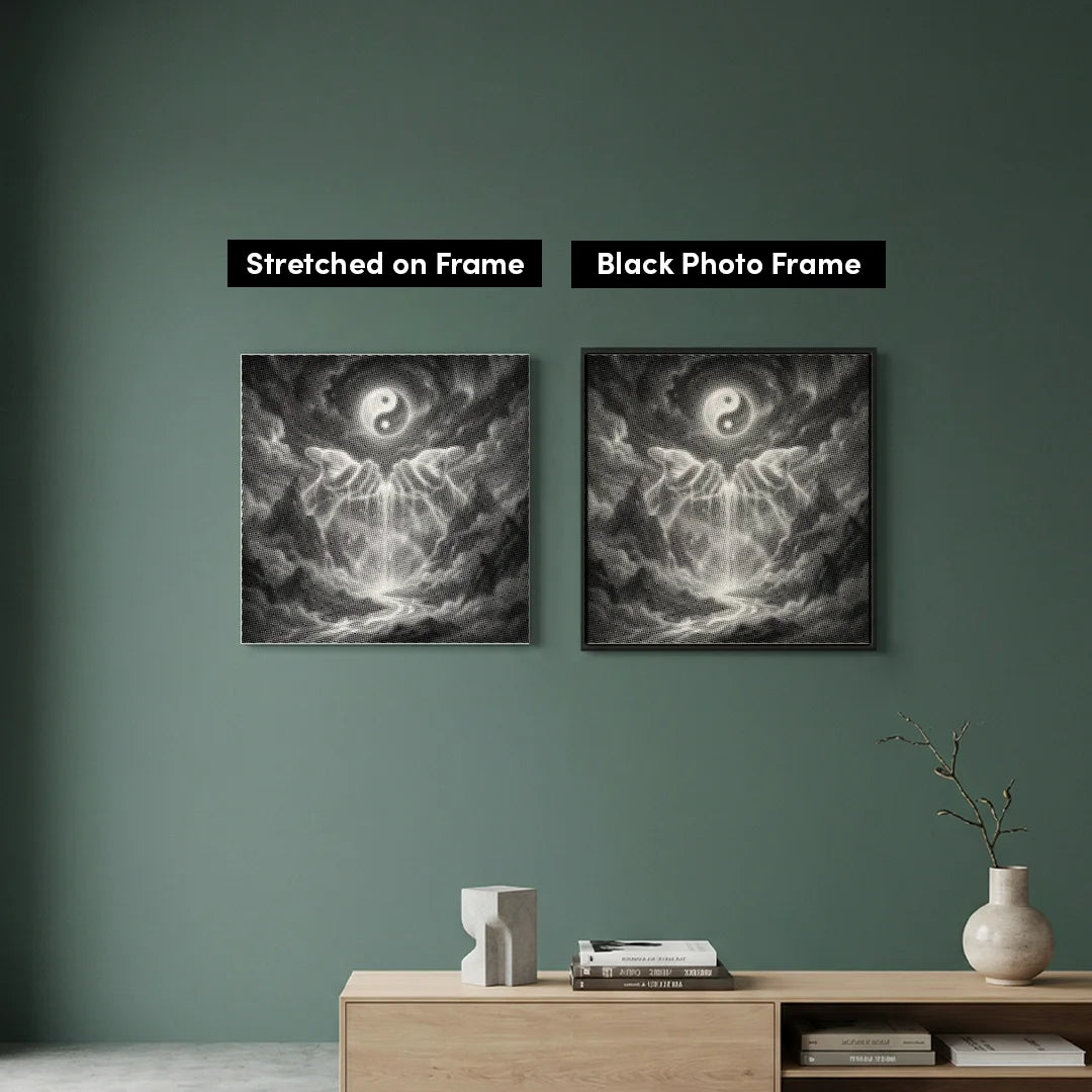 Ying Yang vattenfall prickmålning