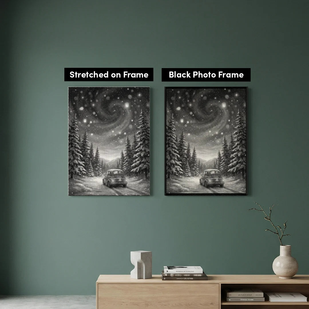 Magisk vinternatt prickmålning