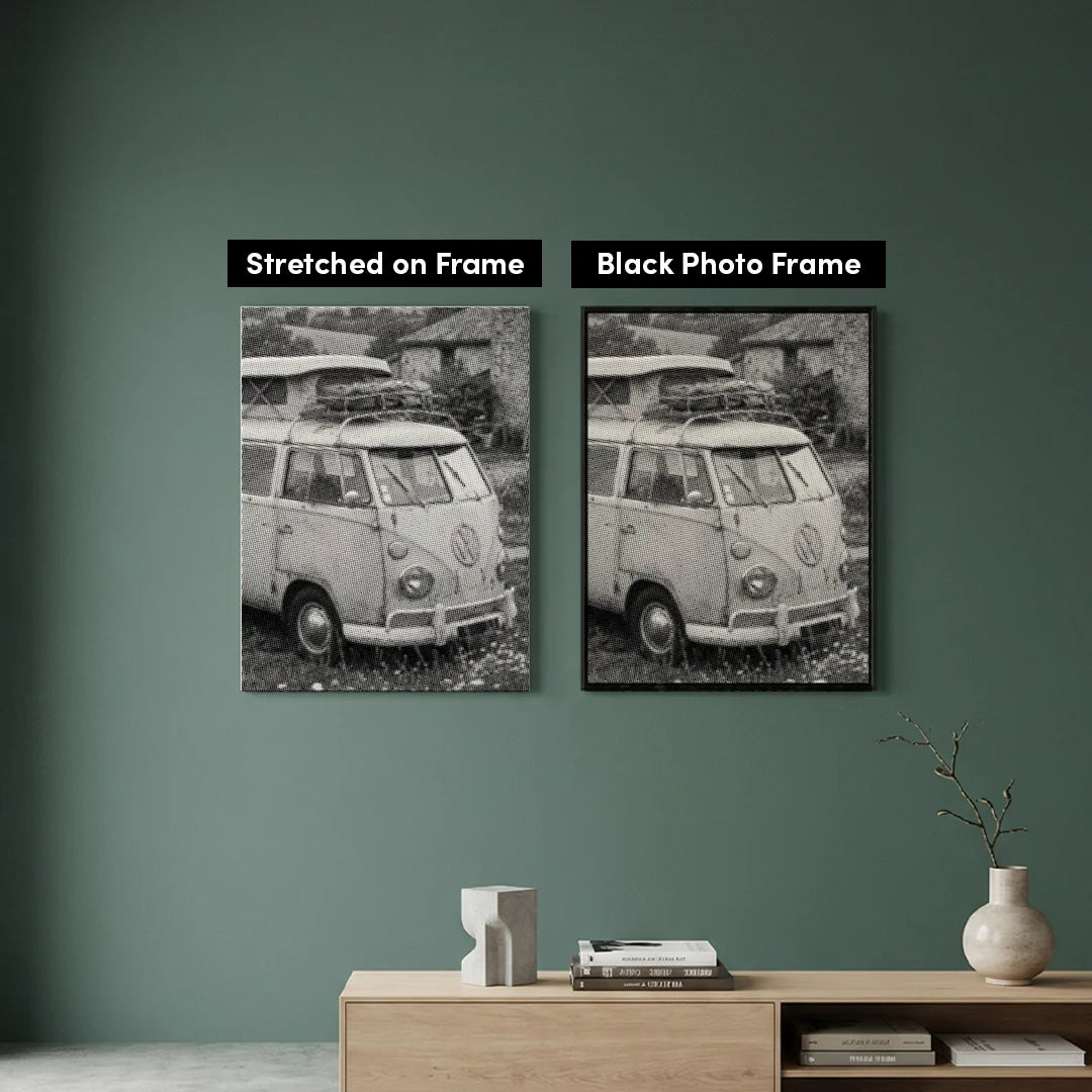 Oude VW-bus prickmålning