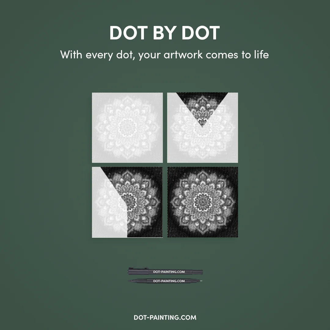 Mandala 3 Dot Målning