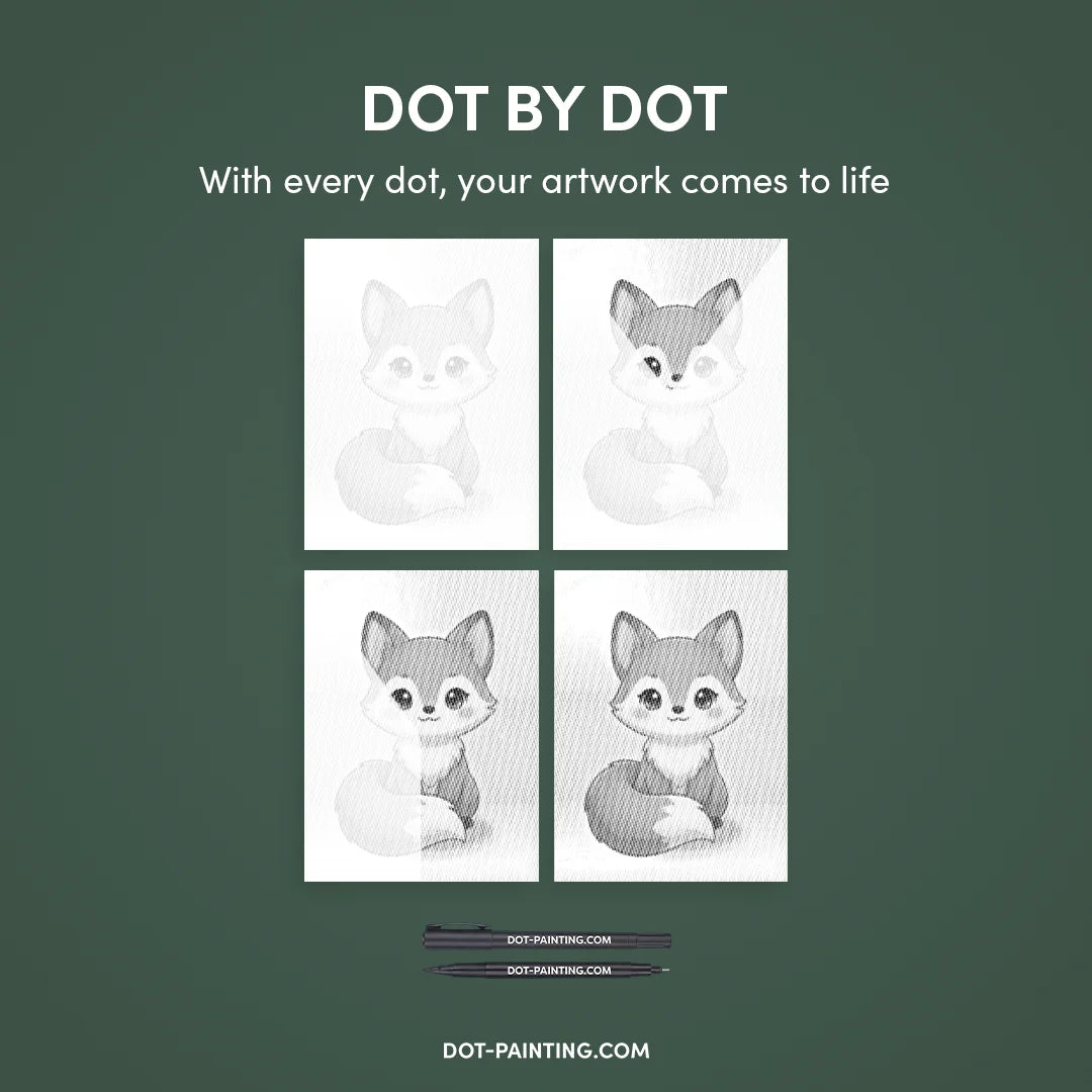 Söt Fox Dot målning