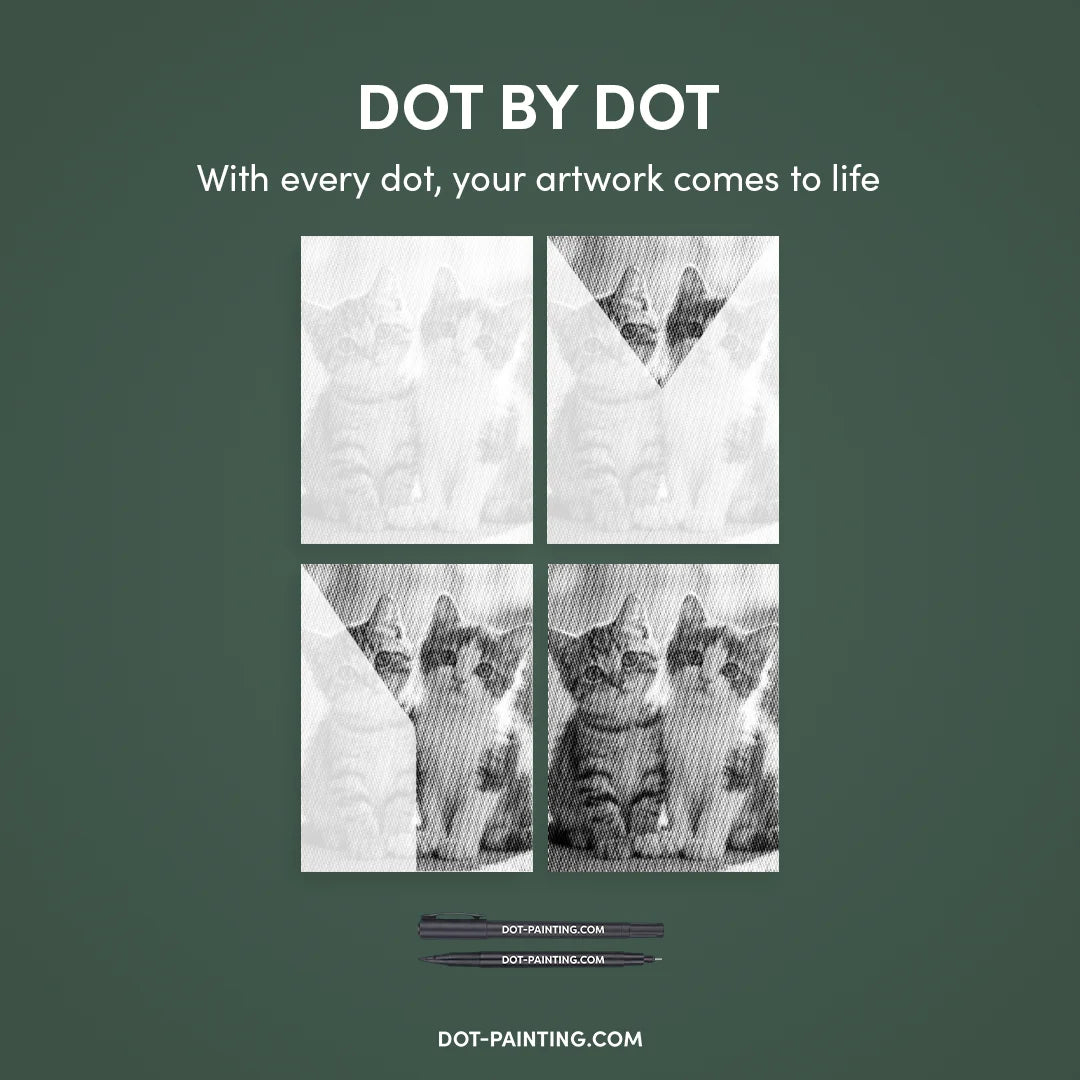 Kattungar prickmålning