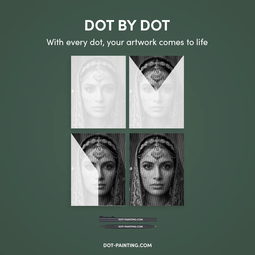 Indisk kvinna prickmålning