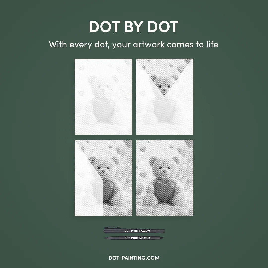 Teddy Bear Dot Målning