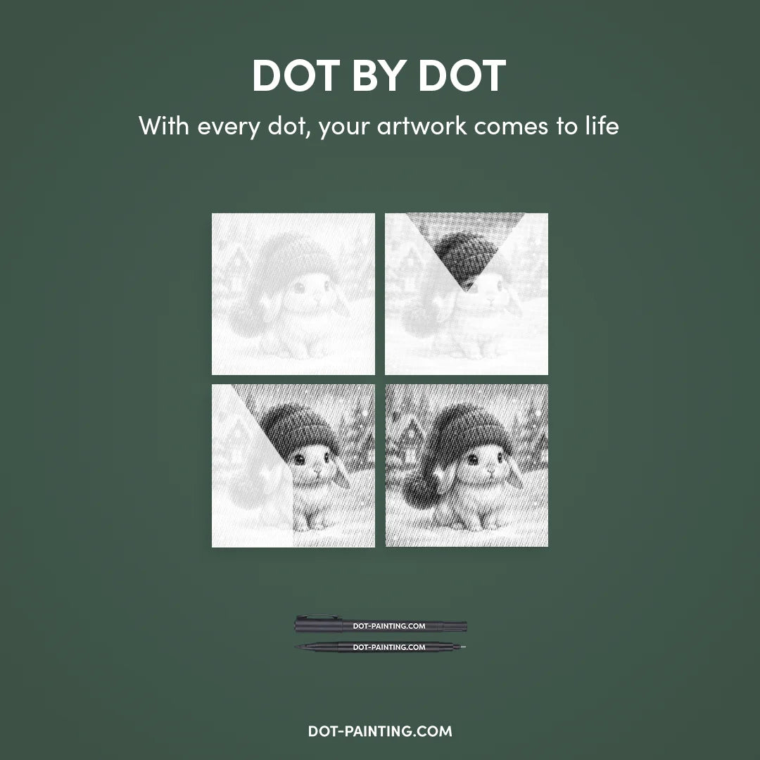 Vinter kanin prick målning