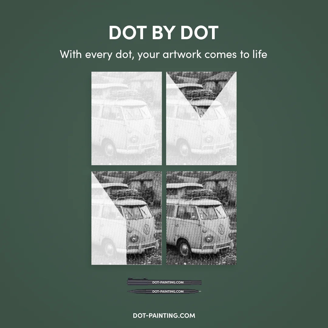 Oude VW-bus prickmålning